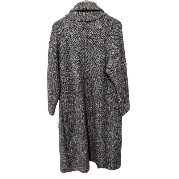 Zara Knit Black White Open Front Duster Cardigan size s Oversized Chunky Knit - Picture 7 of 10